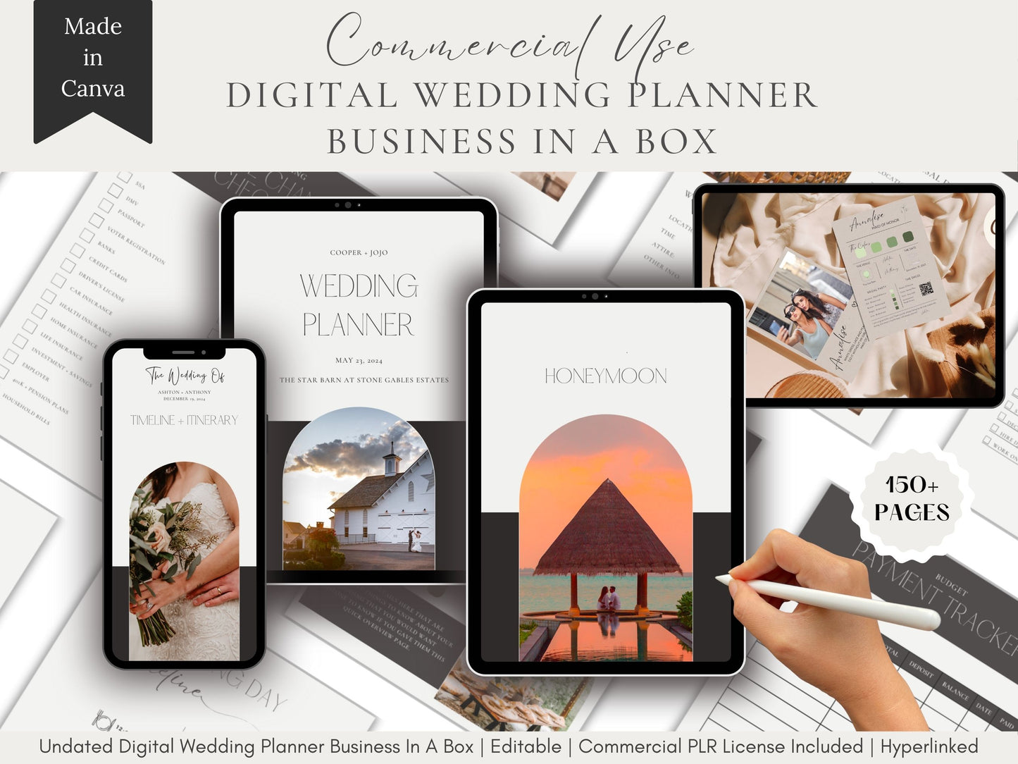 Wedding Bundle Business In A Box - Wedding Planner Edition - PLR Commercial Use Bundle - Canva Templates