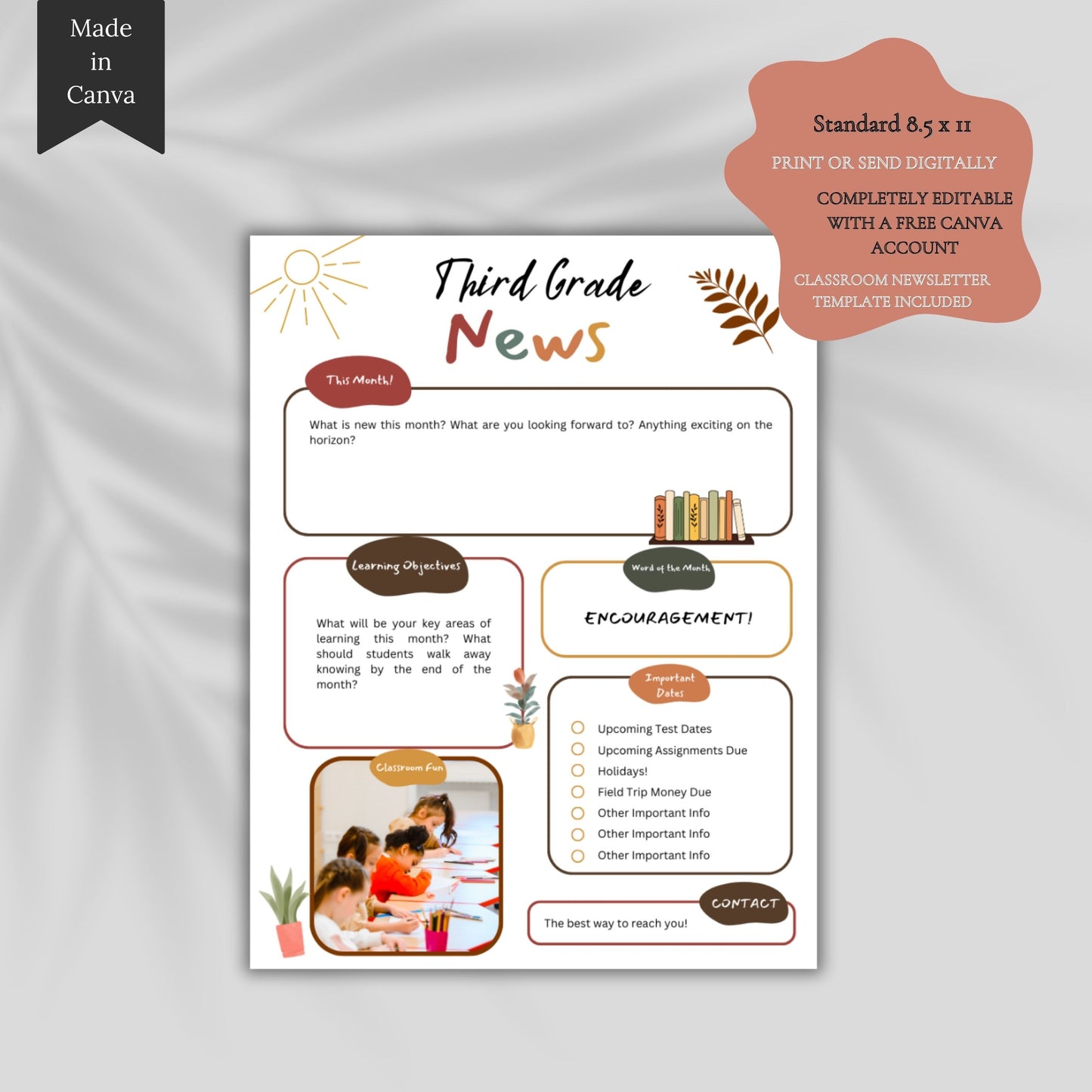 PLR Meet The Teacher Template | Teacher Newsletter Template