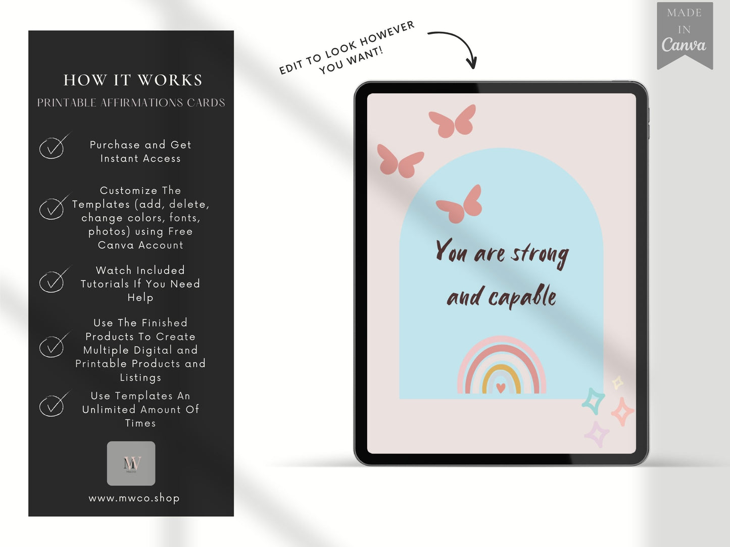 Boho Positivity Cards | Mindfulness Cards | Card Deck | Self Love | Affirmation Deck | Self Awareness | Daily Affirmation Cards | PLR Resell