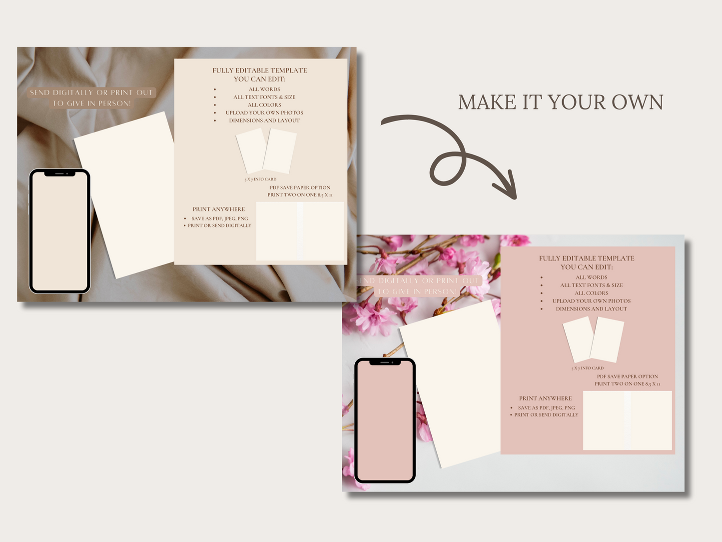 Etsy Product Listing Photo Canva Template | Bridesmaid Information Card