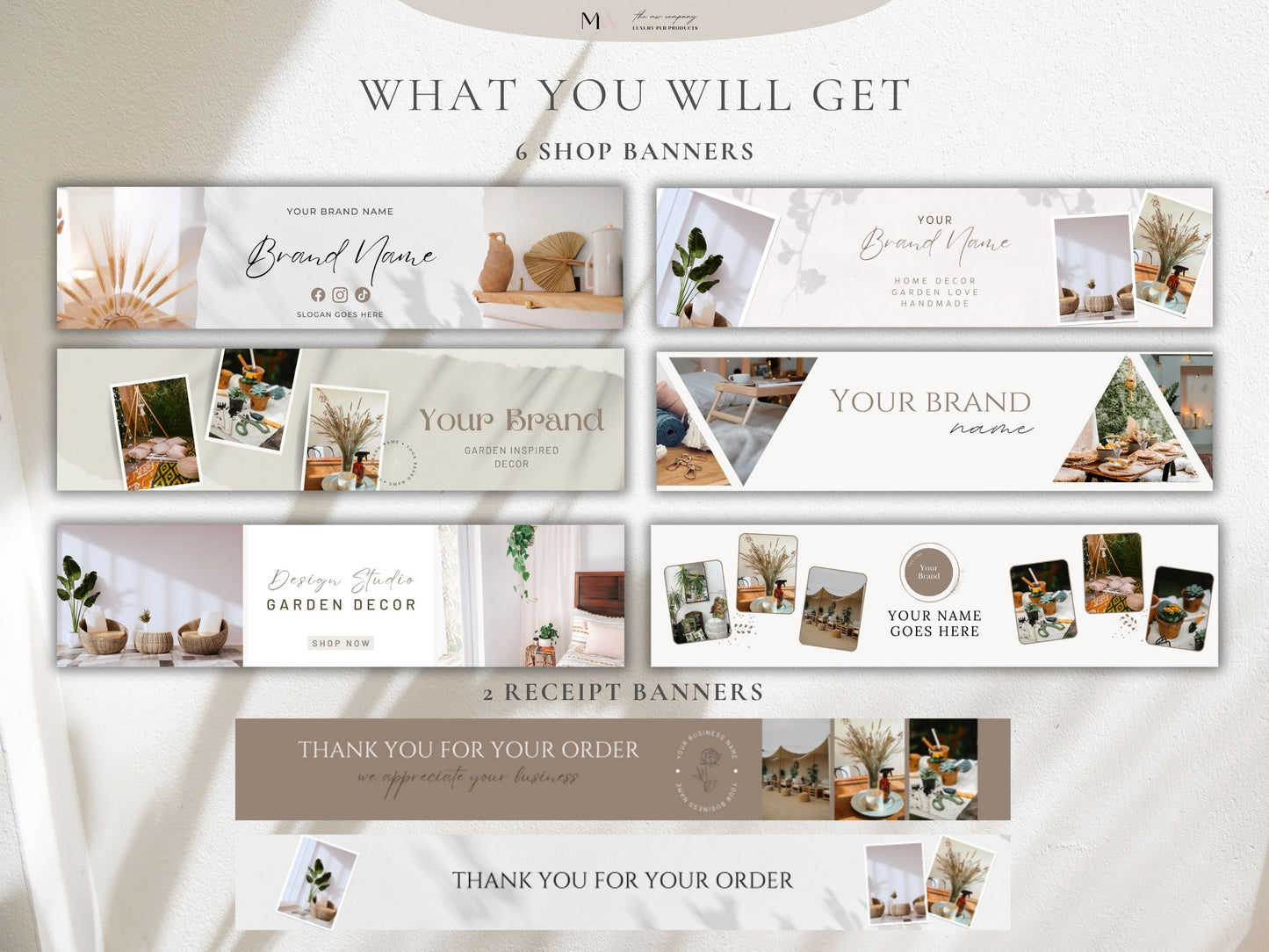 Etsy Brand Kit, Branding Kit Bundle, Etsy Mockup, Etsy Listing Templates