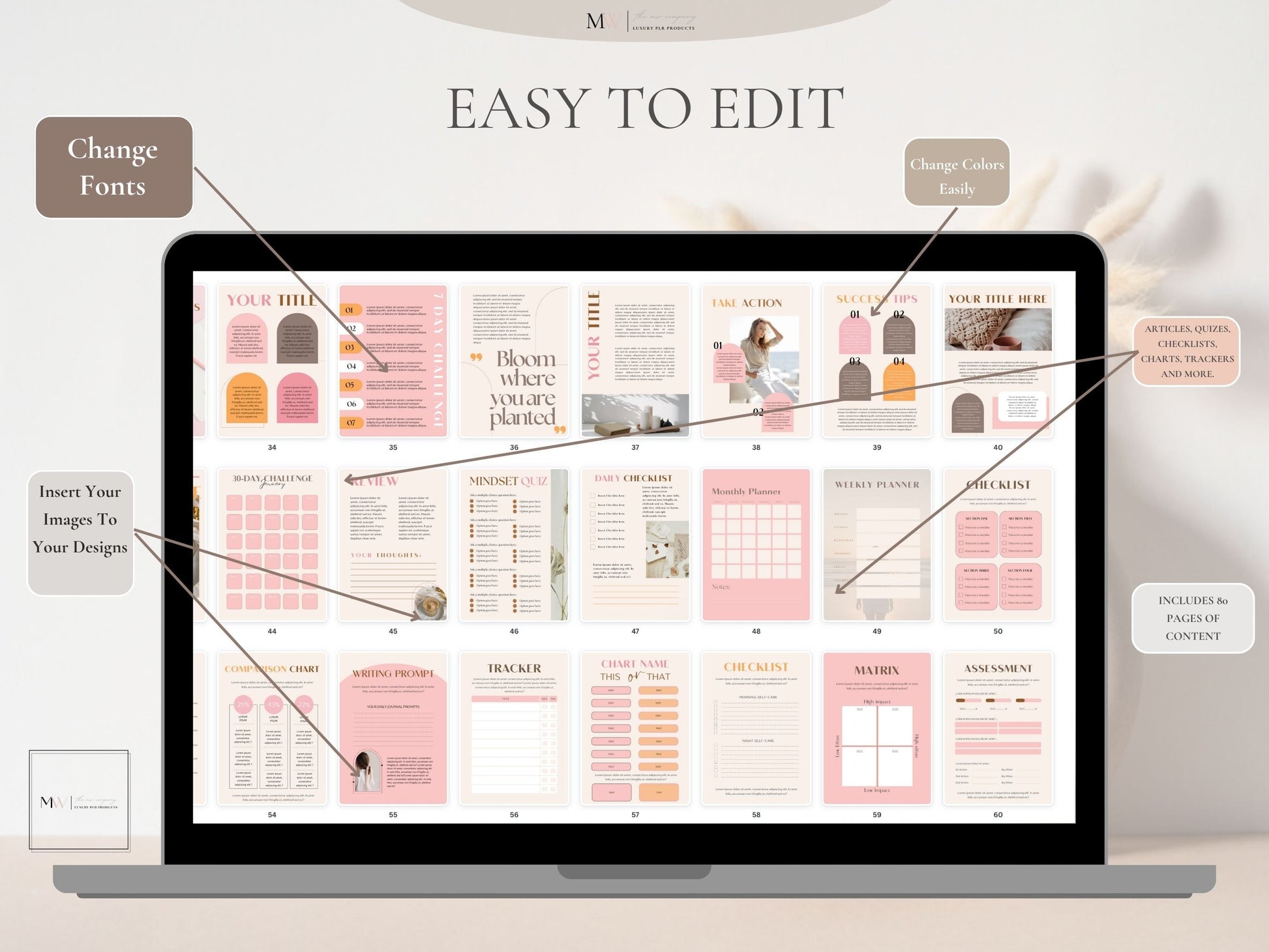 Retro Pink and Brown Ebook Template For Course Creators