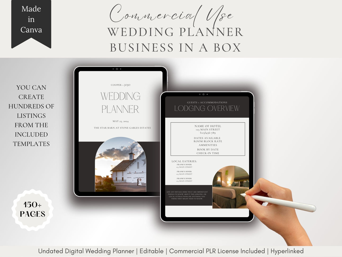 Wedding Bundle Business In A Box - Wedding Planner Edition - PLR Commercial Use Bundle - Canva Templates