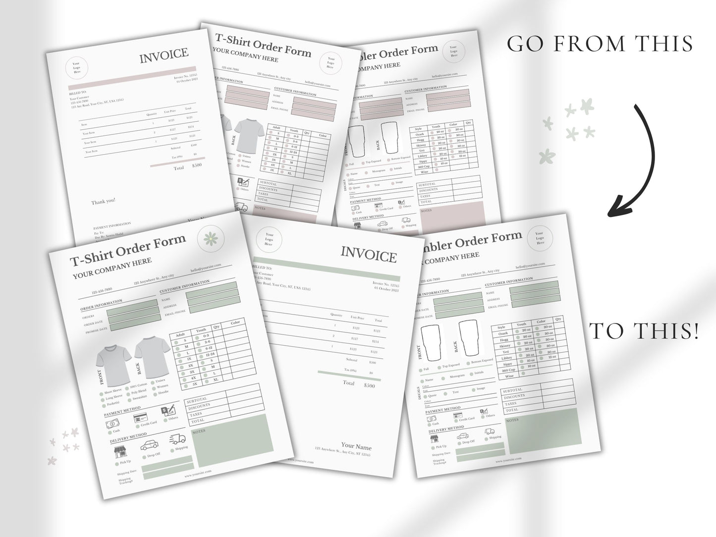 Small Business Forms Bundle | Order Form Templates | PLR License Included