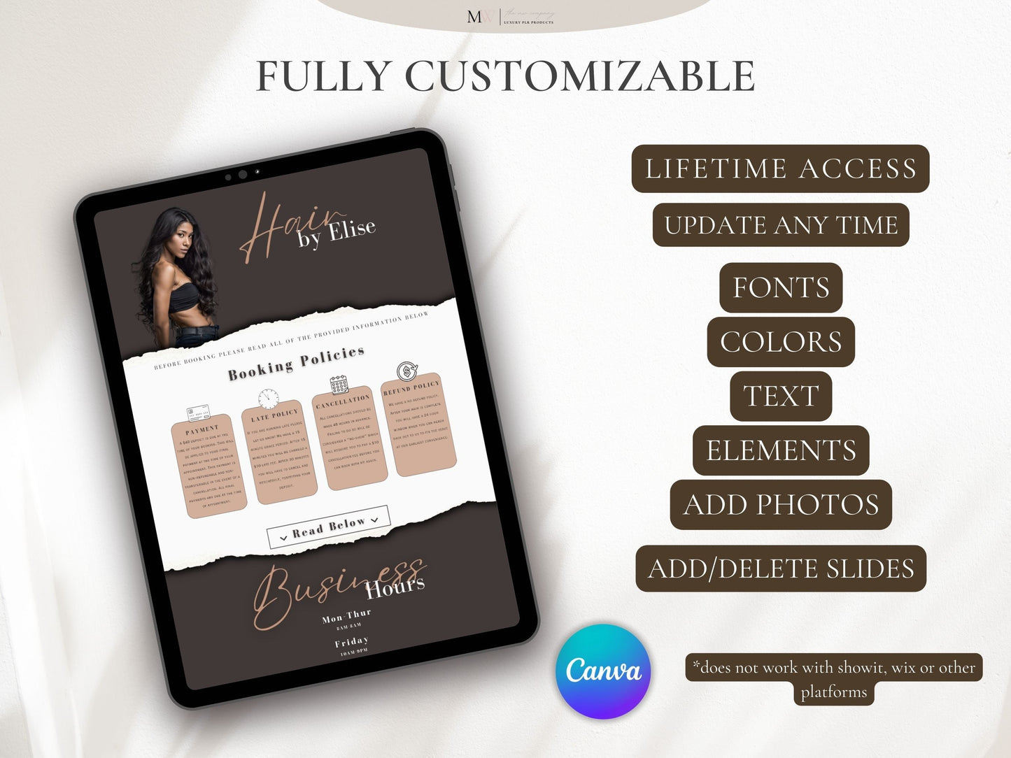 DIY Acuity Scheduling Site Template, Brown Aesthetic For Hair Stylist