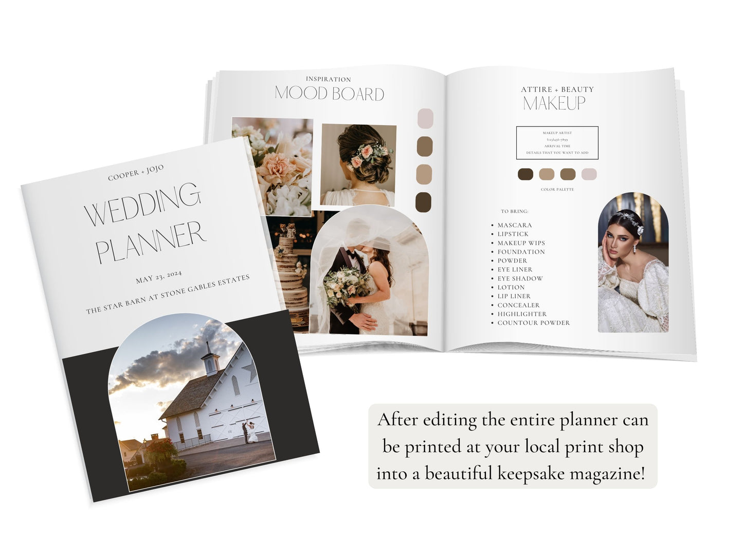 Wedding Planner PLR Digital Canva Template For The Modern Bride | Hyperlinked