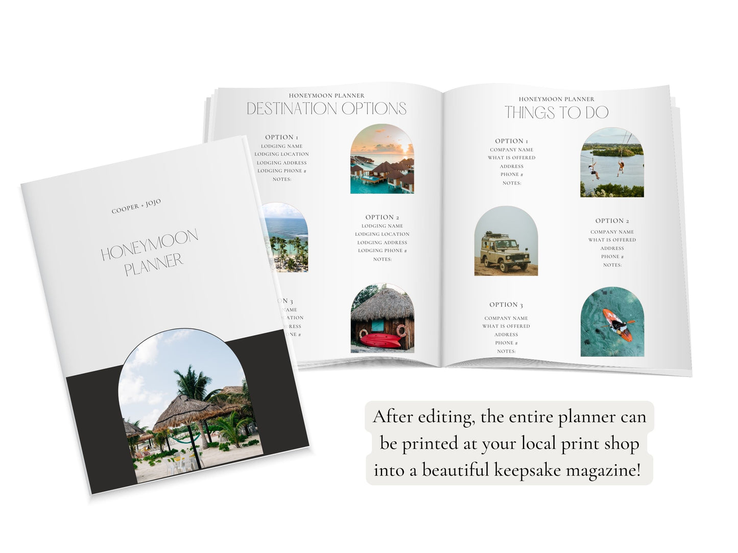 Digital Honeymoon Planner | Travel Planner Template | PLR | Mobile Itinerary | Hyperlinked