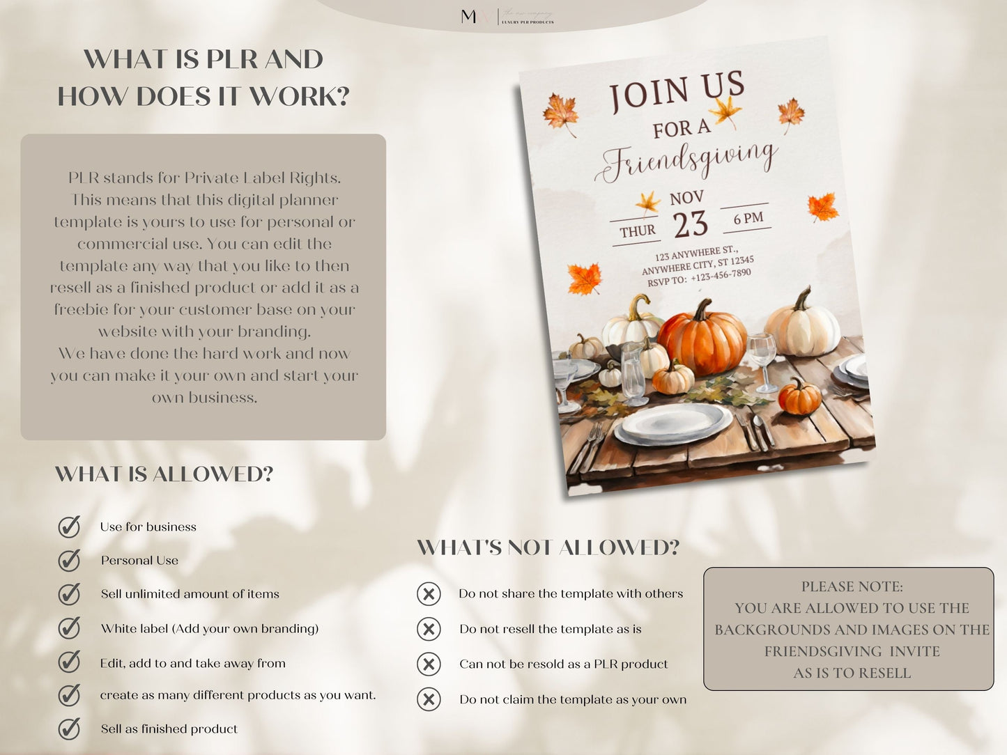 Friendsgiving Invitation Template